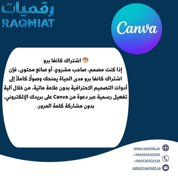 اشتراك كانفا برو 3 شهور
